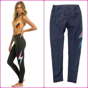 Aviator Nation Women’s Charcoal Full Length High Rise Ombre Bolt Leggings ⚡️